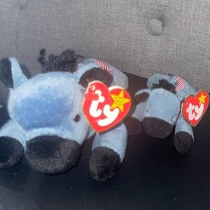 ORIGINAL BEANIE BABY WITH TEENIE BABY | NAME: LEFTY THE DONKEY
